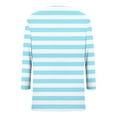 thumbnail image 6 of Womens V Neck T Shirts, 3/4 Sleeve Shirts for Women Fall Casual Loose Fit Striped Printed T-Shirts Dressy Blouses S-2XL, 6 of 8