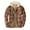 Brown, variant on XMMSWDLA Mens Plus Top Thick Quilted Plaid Printed Jacket Hooded Warm Cotton-padded Jacket
