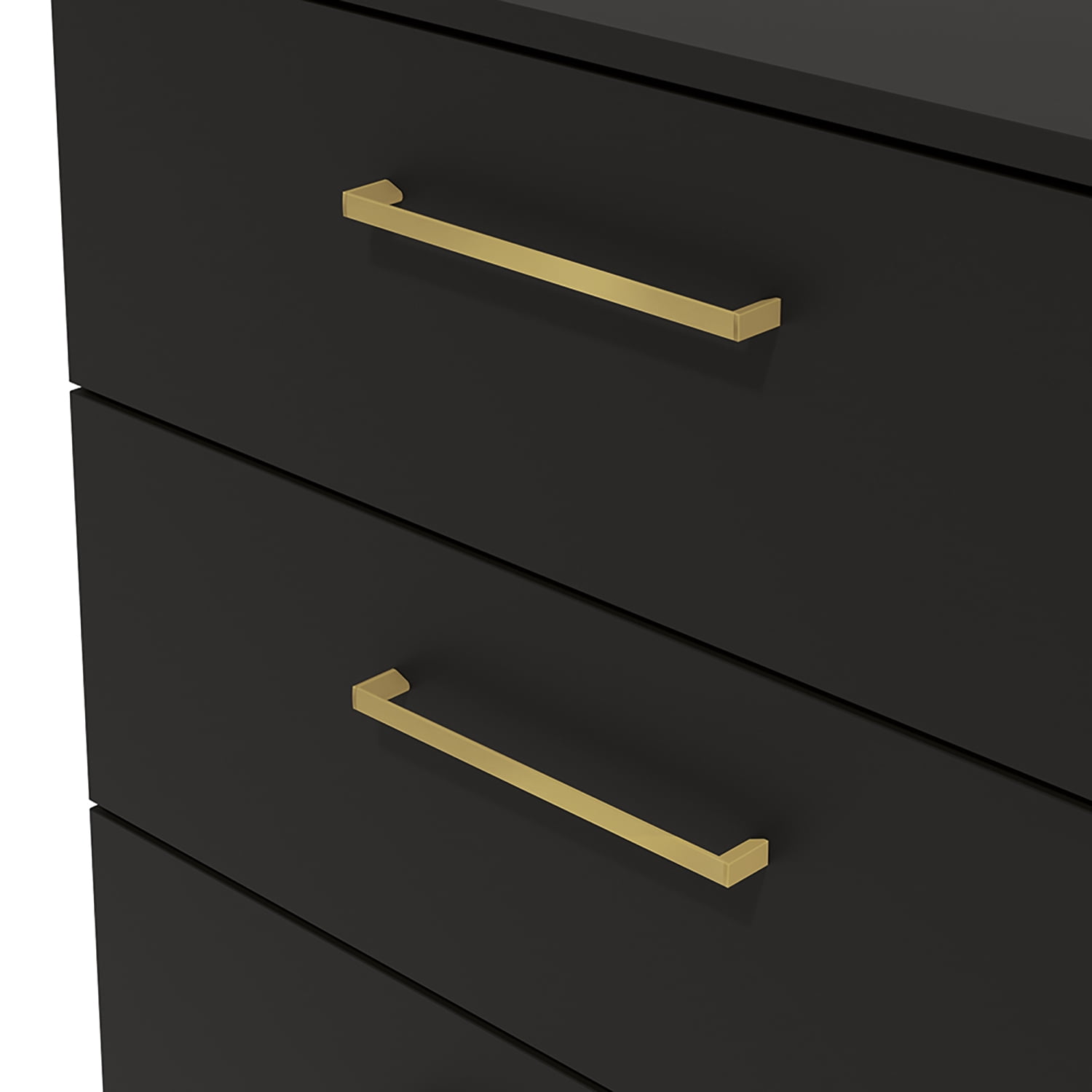 Kappesberg Jolyne 3-Drawer Vertical Dresser with Gold Hanldes Black – Modern Bedroom Storage for Adults and Teens