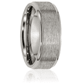 thumbnail image 5 of Titanium 8mm Ridged Edge Plain Classic Wedding Band Ring, 5 of 8