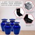 thumbnail image 3 of Nova Niche Small Blue Aluminium Cremation Urns for Human Ashes – Mini Memorial Keepsake Set of 4 with Velvet Case, 3 of 8