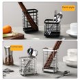 thumbnail image 4 of Stainless Steel Wall-Mounted Utensil Organizer with Drainage – Compact Chopstick, Fork, Spoon Storage Holder for Kitchen, Non-Detachable Base, Durable Rust-Resistant Design, Space-Saving Kitchen, 4 of 5
