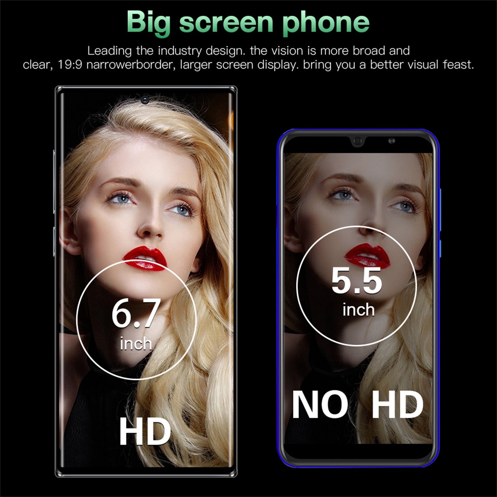 HOMBOTI Cell Phone Clearance Smartphone Straight Talk S23 3G Smartphone 6.7-inch HD Standby Card Slot 2+16G Memory 2600mAh Battery Support Extension 128g Face Unlock