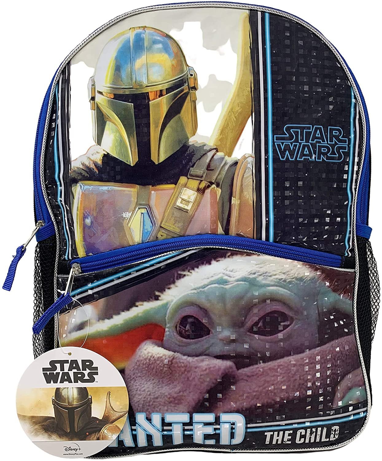 Star Wars The Child Baby Yoda 16' Half Moon Backpack with 1 Zipper Front