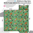 thumbnail image 5 of Football and Hockeyball Green Pattern Teens Toddler Nap Mat with Pillow, Sleeping Mat Bag for Preschool Daycare 59"x22", 5 of 6