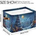 Bestwell Merry Christmas Tree Gift Cityscape Storage Bins Boxes with