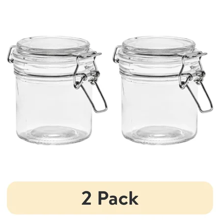 2 Pack Glass Lock Lid Storage Jar Canister 9.4 Oz Bpa Free Food-Grade Glass