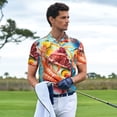 thumbnail image 2 of Kdxio Surreal Seafood Extravaganza Print Men's Short Sleeve Polo Shirt,Midweight Men's Shirt-3X-Large, 2 of 5