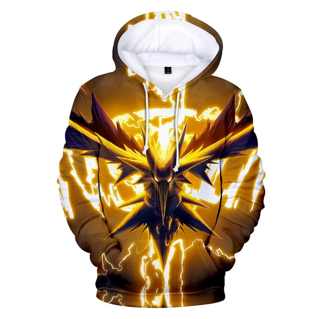 Sudadera con estampado digital 3D de dibujos animados de Pokémon Pikachu para niños, regalo de cumpleaños informal de moda