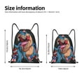 thumbnail image 3 of Kuqiui Blue Dinosaur Print Drawstring Backpack Drawstring Bags,Draw String Back Bag Drawstring Bags for Sports,Gym,Travel,Swimming,Beach, 3 of 8