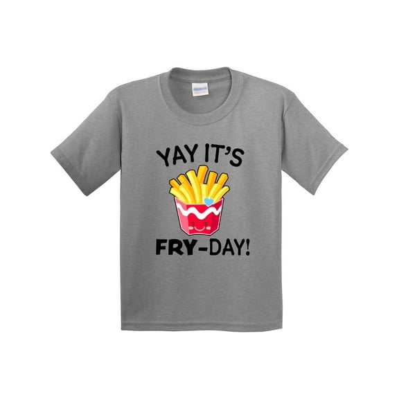 Inktastic Yay Its Fry Day with Cute French Fries Youth T-Shirt