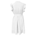 thumbnail image 5 of New Fashion Basic Soft Women's Solid Color Casual Sleeveless Lace Up V Neck Dress Sexy Trendy Casual Skirt, 5 of 6