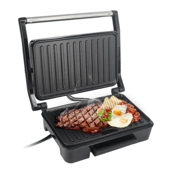 Electric Sandwich Maker, 850W Panini Press Grill, Contact Indoor Grill with Locking Lid, Double Sided Non-Stick Plates, Easy Clean, Portable, Black