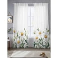 thumbnail image 4 of Sheer Curtain Panels Spring Flower Rod Pocket Voile Window Curtains Green Leaf Window Treatments Ligh Filtering Privacy Curtain Drapes for Bedroom Living Room 2 Panel Set 84 Inch Length,, 4 of 9