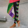 thumbnail image 2 of QATAINLAV High Waisted Leggings for Women 2025 Mardi Gras Printed Tight Leggings Casual Butt Lifting Tummy Control Yoga Pants Multicolor, 2 of 5