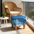 thumbnail image 4 of SCRAWLGOD Marble Print Dark Blue Ottoman Cover, Square Ottoman Cover Footrest Sofa Slipcovers Stool Covers Soft Footstool Covers Slipcovers Stretch Furniture Protector with Anti-Slip Band, 4 of 7