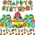 thumbnail image 1 of Fiesta temática de granja Granja Zenon Vajilla para fiesta de cumpleaños Pancarta Pastel Bandera colgante desechable Globo Zenon Decoración de cumpleaños, 1 of 2