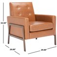 thumbnail image 5 of SAFAVIEH Roald Solid Glam Sofa Accent Chair, Light Brown, 5 of 7