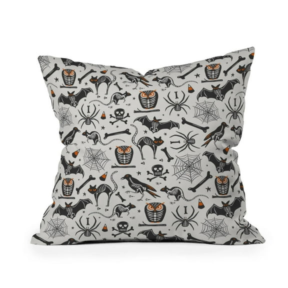 18"x18" Heather Dutton Halloween X-Ray Square Throw Pillow White/Black
