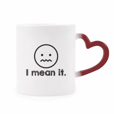

Serious Careful Result Attention Heat Sensitive Mug Red Color Changing Stoneware Cup