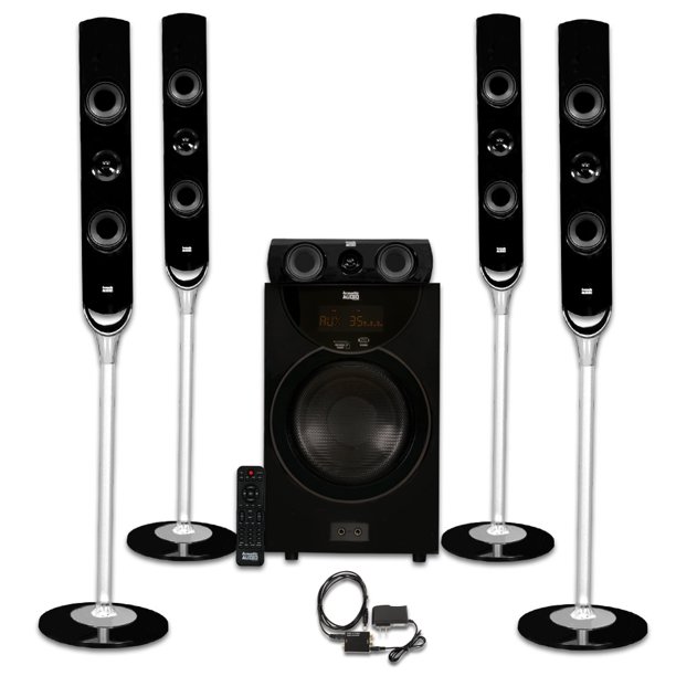 Acoustic Audio AAT2000 Tower 5.1 Home Theater Bluetooth Speaker System