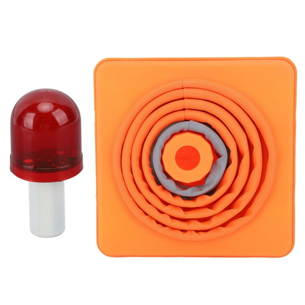Cono de seguridad vial 30x19x19cm Cono de estacionamiento reflectante portátil plegable con luz de advertencia LED