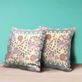 thumbnail image 3 of Pond Peacock Indoor/Outdoor Pillow in Yellow Pink Orange Gray 28x28, 3 of 5