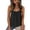 *Black, variant on Women's Summer Spaghetti Strap Scoop Neck Cami Top, Casual Loose Fit Ruched Bust Sleeveless Blouse Navy,Women's Plus M