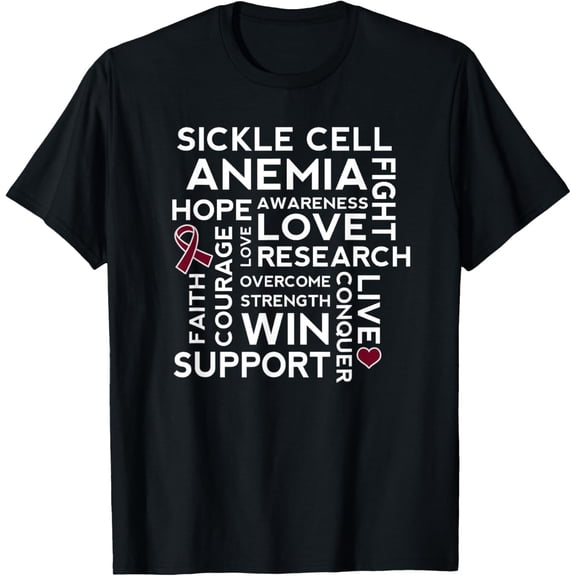 Sickle Cell Anemia Awareness Walk Burgundy Ribbon T-shirt T-Shirt