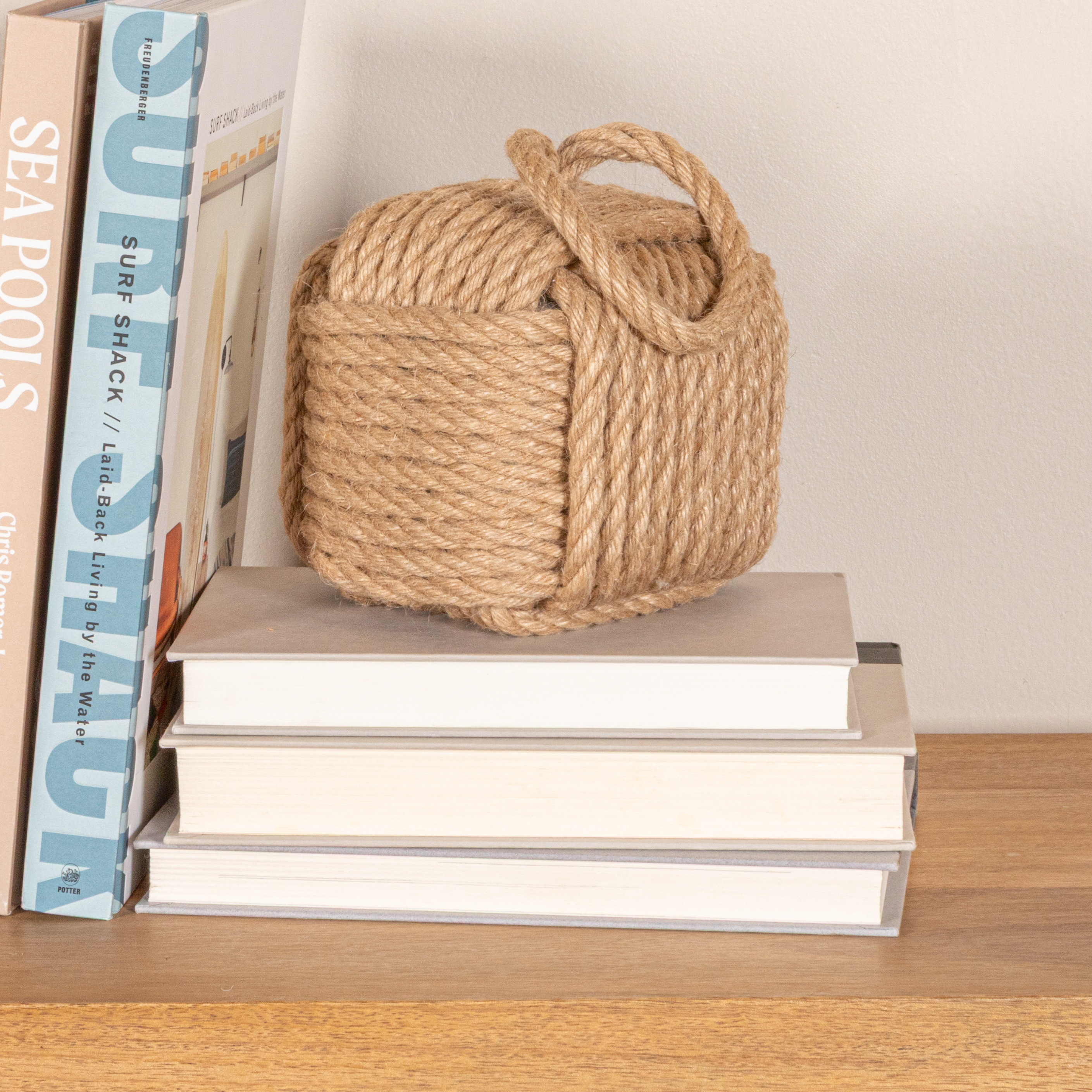 Creative Co-Op Jute Rope Knot Door Stop, Neutral