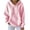 Pink, variant on Lmnyox Women's Cotton Hoodies with Pocket Ribbed Long Sleeve Drawstring Sweatshirts Solid Casual Pullover