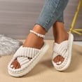 thumbnail image 7 of Slippers for Women,Comfortable Strap Open Toe Platform Slippers For Home Indoor Outdoor Casual Wear Soft Shoes,Womens Slippers,White,8, 7 of 7