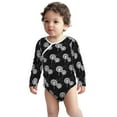 thumbnail image 2 of Xecao White Flower Dandelion Print Baby unisex-baby Cotton Long-sleeve Bodysuits-3 Months, 2 of 6