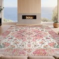 thumbnail image 2 of Design&I 2'x3' Ultra Soft Door Mat, Vintage Distressed Floral Faded Bouquet Motifs Cottage Blossoms None Fluffy Washable Easy Care Indoor rug for Bedside Entryway, 2 of 7