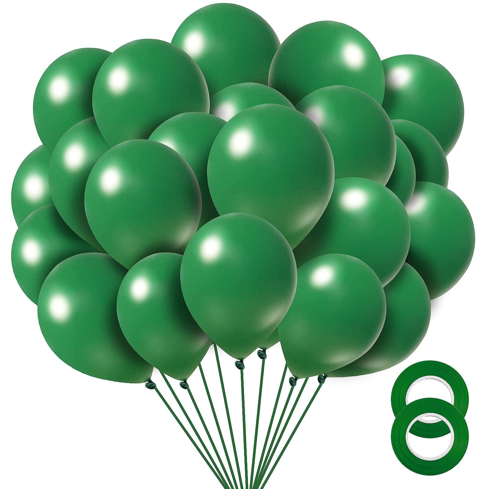 Dark Green Balloons 12 inch, 100 Pack Dark Green Latex Balloons Helium