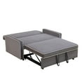 thumbnail image 3 of Onbeam 2 Seat Flannel Sleeper Sofa Bed,Pull Out Couch for Adult Living Room Bedroom-Light Gray, 3 of 11
