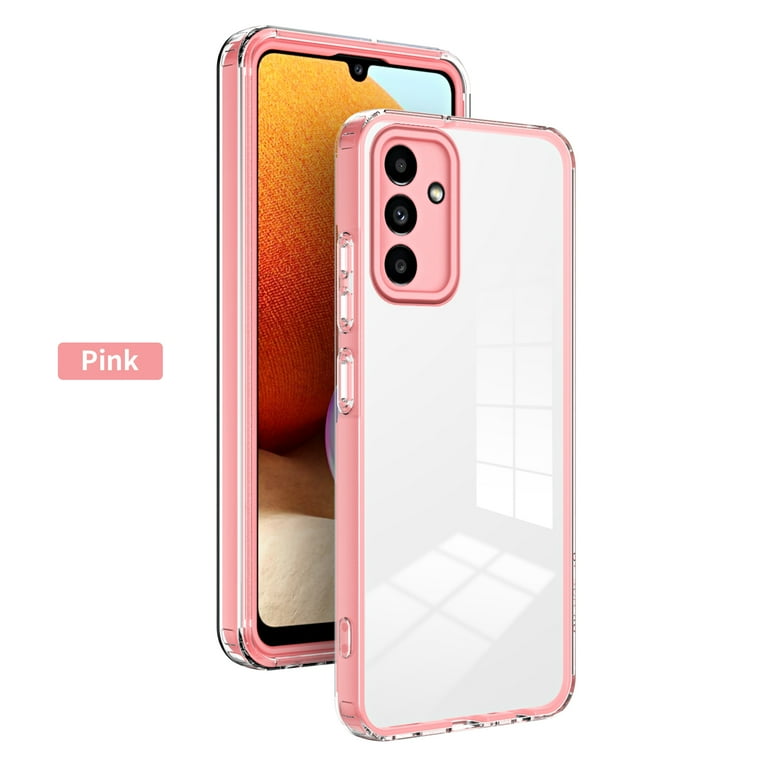 For Samsung Galaxy A14 5G 3-in-1 Transparent Phone Cover TPU + PC Camera  Protection Anti-drop Case - Pink Wholesale