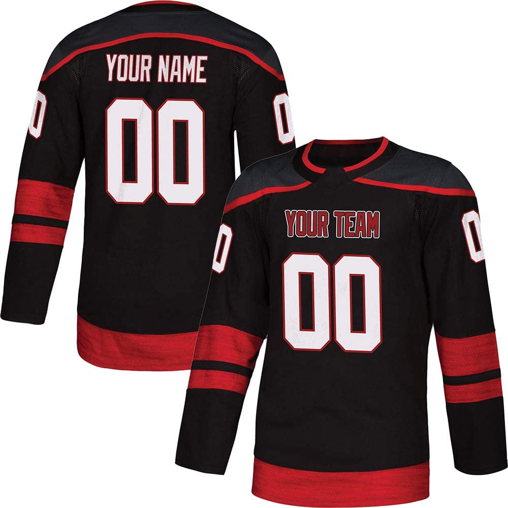 Pullonsy Black Custom Ice Hockey Jersey for Men Women Youth  S-8XL Awards Collection Platinum Stitched Name & Numbers,Black MVP : Sports  