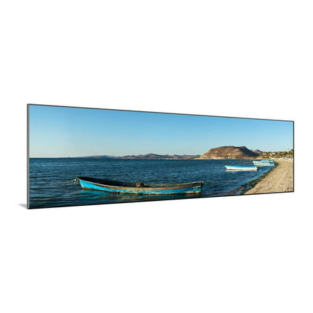 Fishing boats at beach, La Paz, Baja California Sur, Mexico Wood Mounted Print Wall