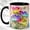 Black, variant on Rainbow Bloom Accent Mug, 11oz Ceramic Coffee Cup for Flower Lovers