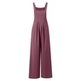 thumbnail image 5 of Huanyaaa Everyday Casual Dungarees with Pocket Design Comfortable Overall Playsuit for All Seasons Trendy and Versatile Fashion Piece plus Size Long Jumpsuit Ladies Romper Jumpsuit Jumpsuit Body, 5 of 5