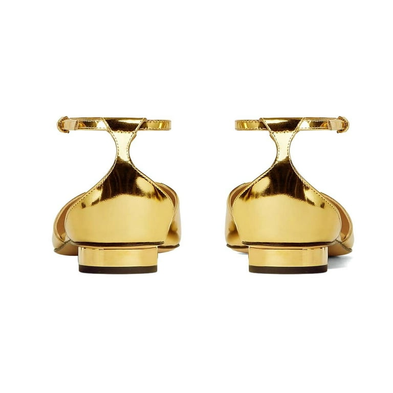 XYD Women Chic Pointed Closed Toe Flats Low Heel Chunky Slender T