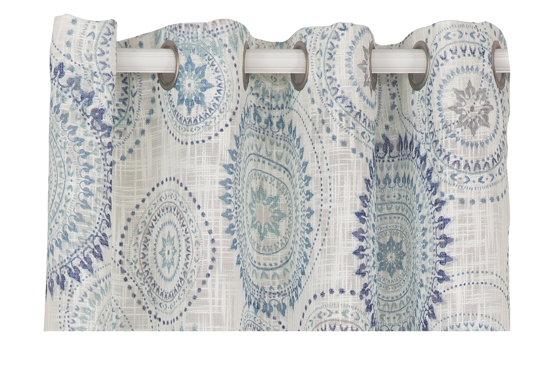 Better Homes & Gardens Rambling Medallion Printed Sheer Curtains, 63” x 84” (2 Panels)