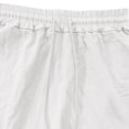 thumbnail image 5 of OIOLOYJM Men 2 Piece Outfit Linen Beach Short Sleeve Button Down Pocket Shirt and Elastic Waist Pajama Pants Casual Relaxed Fit Vacation Sleep Pj Sets White S, 5 of 6