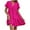 Hot Pink, variant on Stamzod Womens Summer Dress Casual V-Neck Short Sleeve Mini Shift Dress