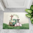 thumbnail image 4 of Easter Egg Schnauzer Bunny Ear Welcome Spring Truck Doormat Miniature Schnauzer Dog Lover Indoor Outdoor Welcome Mat - 12002, 4 of 5
