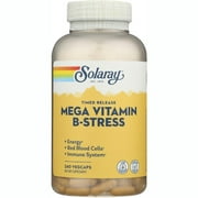 Solaray Mega Vitamin B-Stress, Two-Stage Timed-Release | Specially Formulated w/ B Complex Vitamins for Stress Support | Non-GMO | Vegan | 240 Tabs