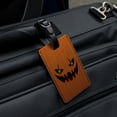 thumbnail image 4 of Jack-o'-lantern Pumpkin Face Halloween Decoration Rectangle Leather Luggage Card Suitcase Carry-On ID Tag, 4 of 7