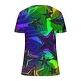 thumbnail image 5 of Hyknon Pride Shirt for Women Summer Fashion Short Sleeved V-neck Buttons LGBT Blouses Casual Tie-dye Printed Loose Fit Inspirational Equality Tops, S-5XL, 5 of 5