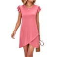 thumbnail image 2 of Vestimenta Casual Vestido casual de algodón Estilo elegante Vestido corto para mujer Traje diario (Rosa M) Cgtredaw Para estrenar, 2 of 6
